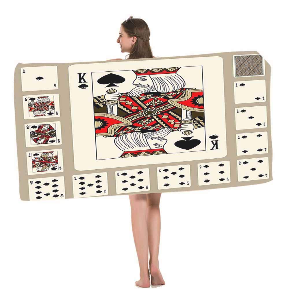 Red White Black Playing Card Game Beach Towel, Microfiber Absorbent Quick Dry Bath Towel, In Vintage Style Soft Kid Unisex Towel W40*H60(CM)
Red White Black Playing Card Game Beach Towel, Microfiber Absorbent Quick Dry Bath Towel, In Vintage Style Soft Kid Unisex Towel W40*H60(CM)
