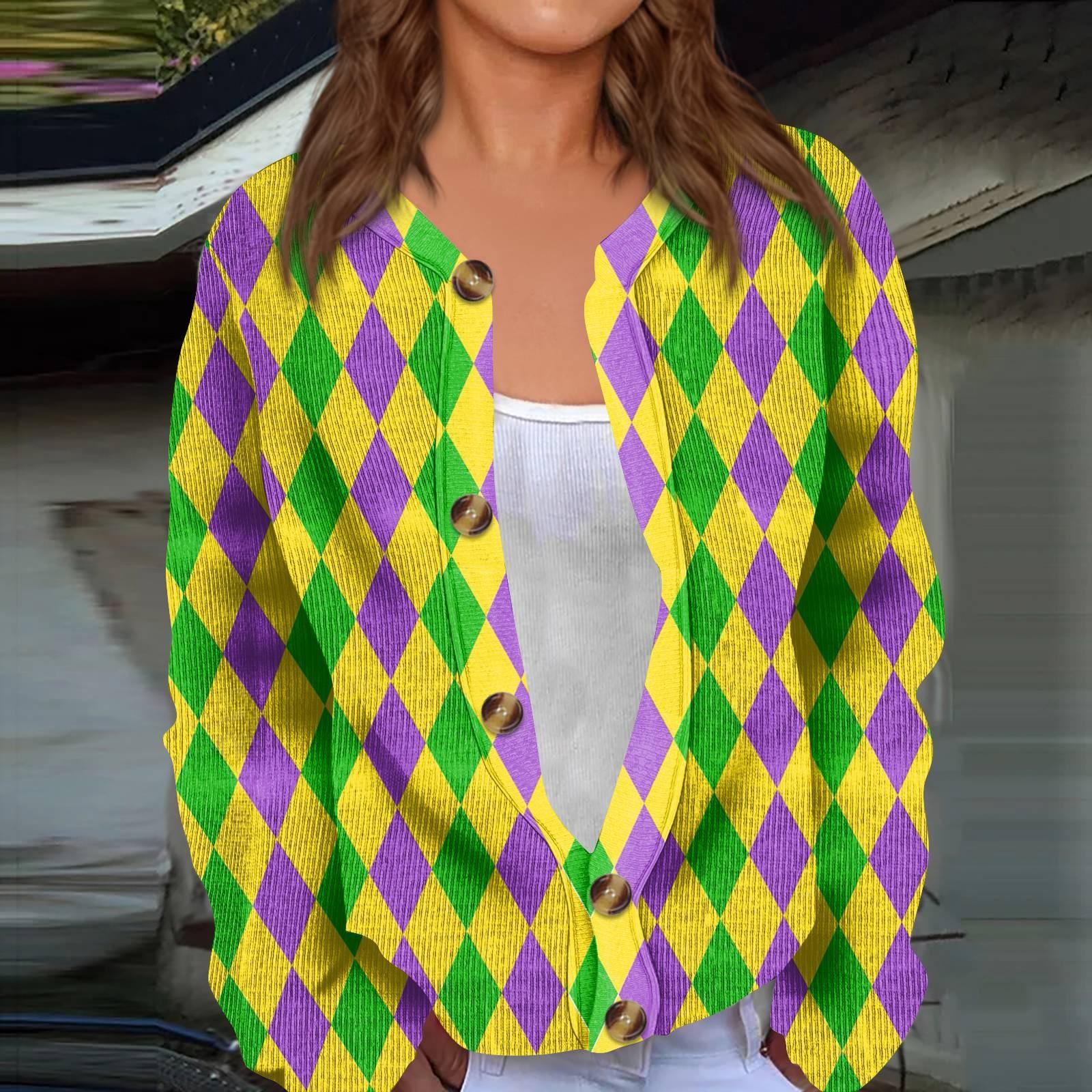 Жіночий в язаний жакет з карнавальним принтом і довгим рукавом XL жовтий
Жіночий в язаний жакет з карнавальним принтом і довгим рукавом XL жовтий