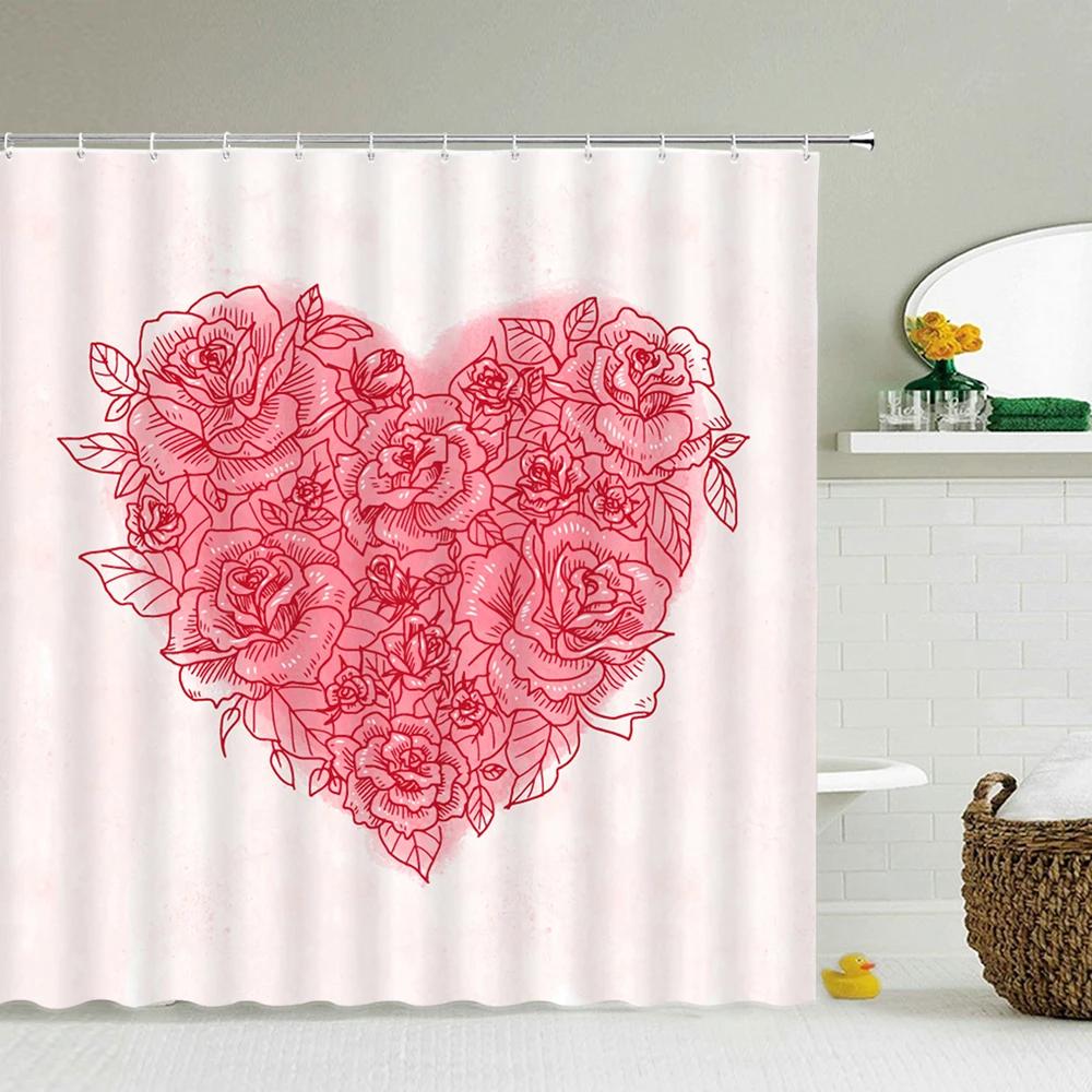 Red Love Heart Valentine S Day Shower Curtain Waterproof Cloth Pink Lovey Romantic Print Bath Curtains Bathroom Decor With Hooks W60H190(CM)-1 Pcs
Red Love Heart Valentine S Day Shower Curtain Waterproof Cloth Pink Lovey Romantic Print Bath Curtains Bathroom Decor With Hooks W60H190(CM)-1 Pcs