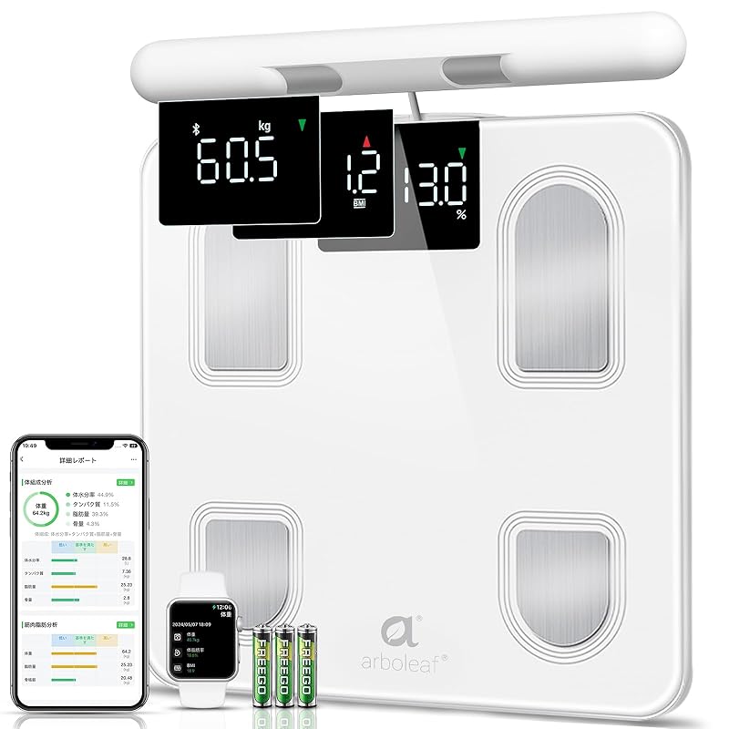 arboleaf weight scale body composition analyzer body scan Smartphone linked Automatic data transfer Whole body measurement method Measurement by site
arboleaf weight scale body composition analyzer body scan Smartphone linked Automatic data transfer Whole body measurement method Measurement by site