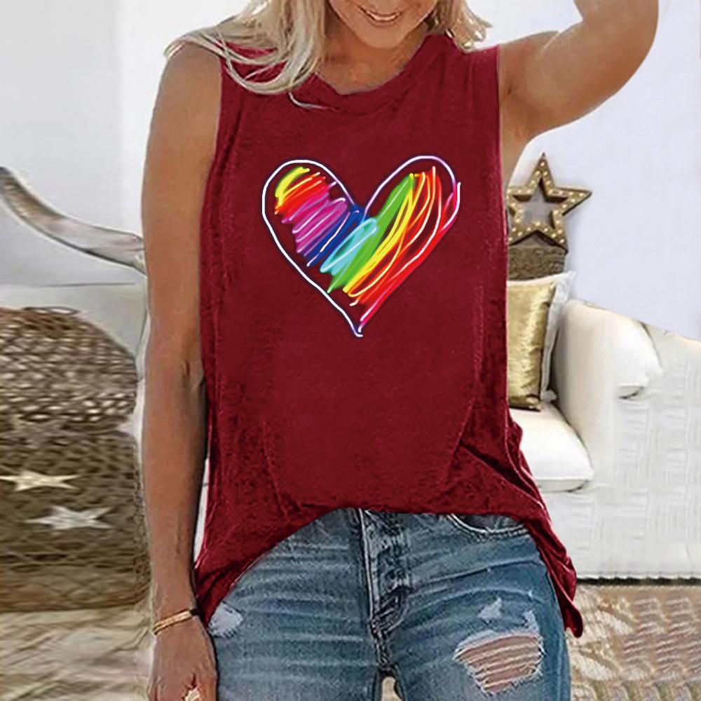 Women s colorful heart 3D printed sleeveless T-shirt, fashionable casual streetwear, round neck sleeveless vest, women s T-shirt, summer clothing 4XL
Women s colorful heart 3D printed sleeveless T-shirt, fashionable casual streetwear, round neck sleeveless vest, women s T-shirt, summer clothing 4XL