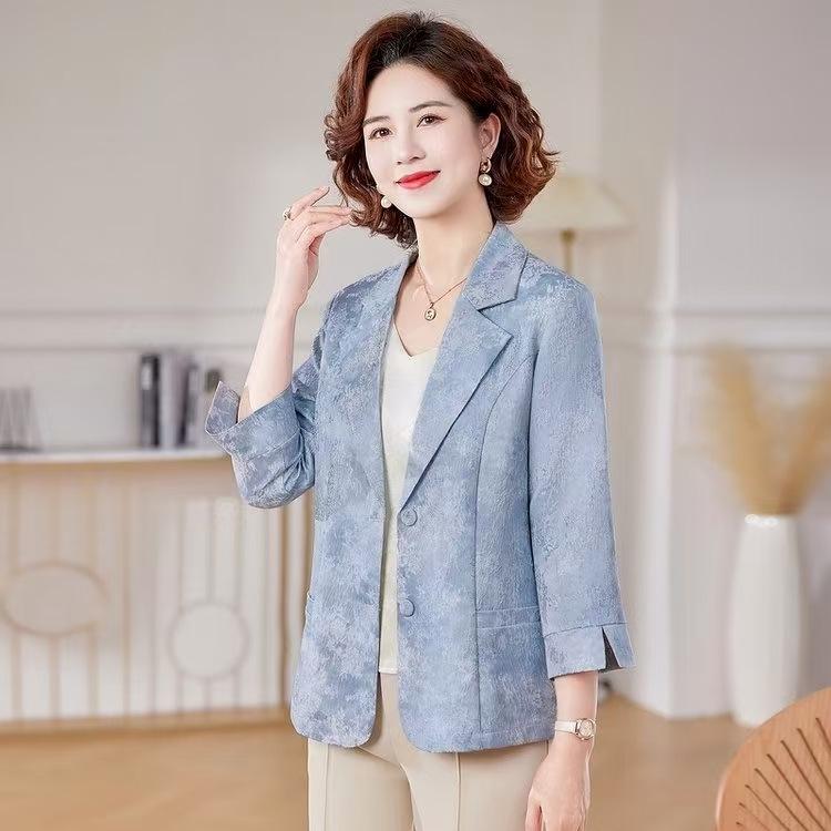 Chic Jacquard Slim Fit Spring/Summer Jacket for Middle-Aged Women 3XL (60-67.5kg) синій
Chic Jacquard Slim Fit Spring/Summer Jacket for Middle-Aged Women 3XL (60-67.5kg) синій