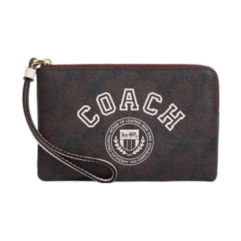 COACH Corner Zip 16 Letter Print Zipper Dual Card Slots Faux Leather Wrist Bag Clutch Small Women s Brown and Chalk White білий
COACH Corner Zip 16 Letter Print Zipper Dual Card Slots Faux Leather Wrist Bag Clutch Small Women s Brown and Chalk White білий