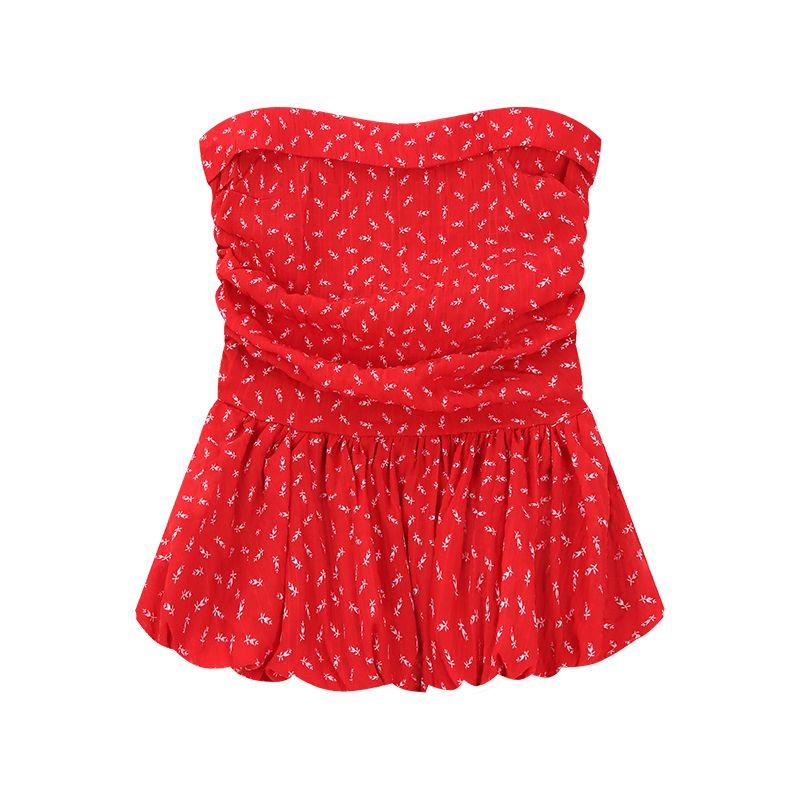 Kumikumi Sweet Sexy Style New Arrival Floral Strapless Vest Women s Summer Silm Slim Looking All-Matching Short Top Red M
Kumikumi Sweet Sexy Style New Arrival Floral Strapless Vest Women s Summer Silm Slim Looking All-Matching Short Top Red M