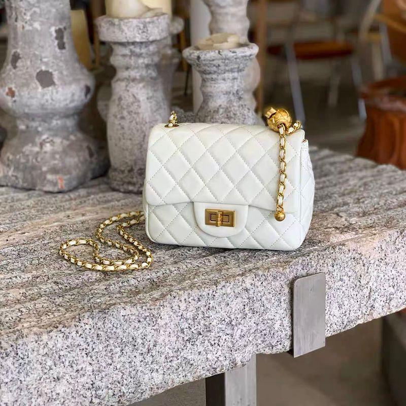 Classic Style Quilted Genuine Leather Fancy Chain Bag White
Classic Style Quilted Genuine Leather Fancy Chain Bag White