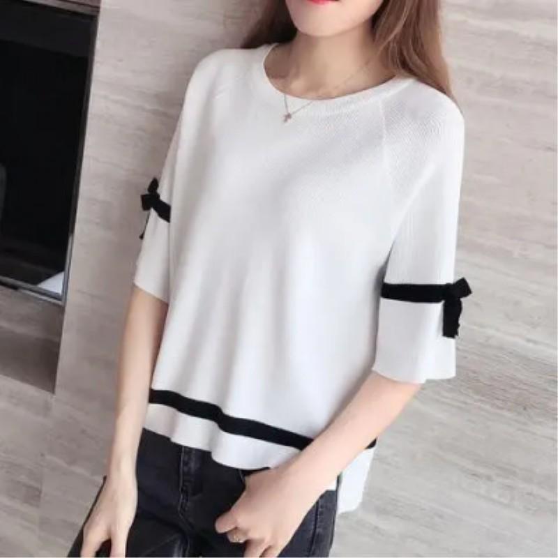 Женская летняя нежная свободная футболка с коротким рукавом, простой трикотажный топ для поездок на работу L белый
Женская летняя нежная свободная футболка с коротким рукавом, простой трикотажный топ для поездок на работу L белый