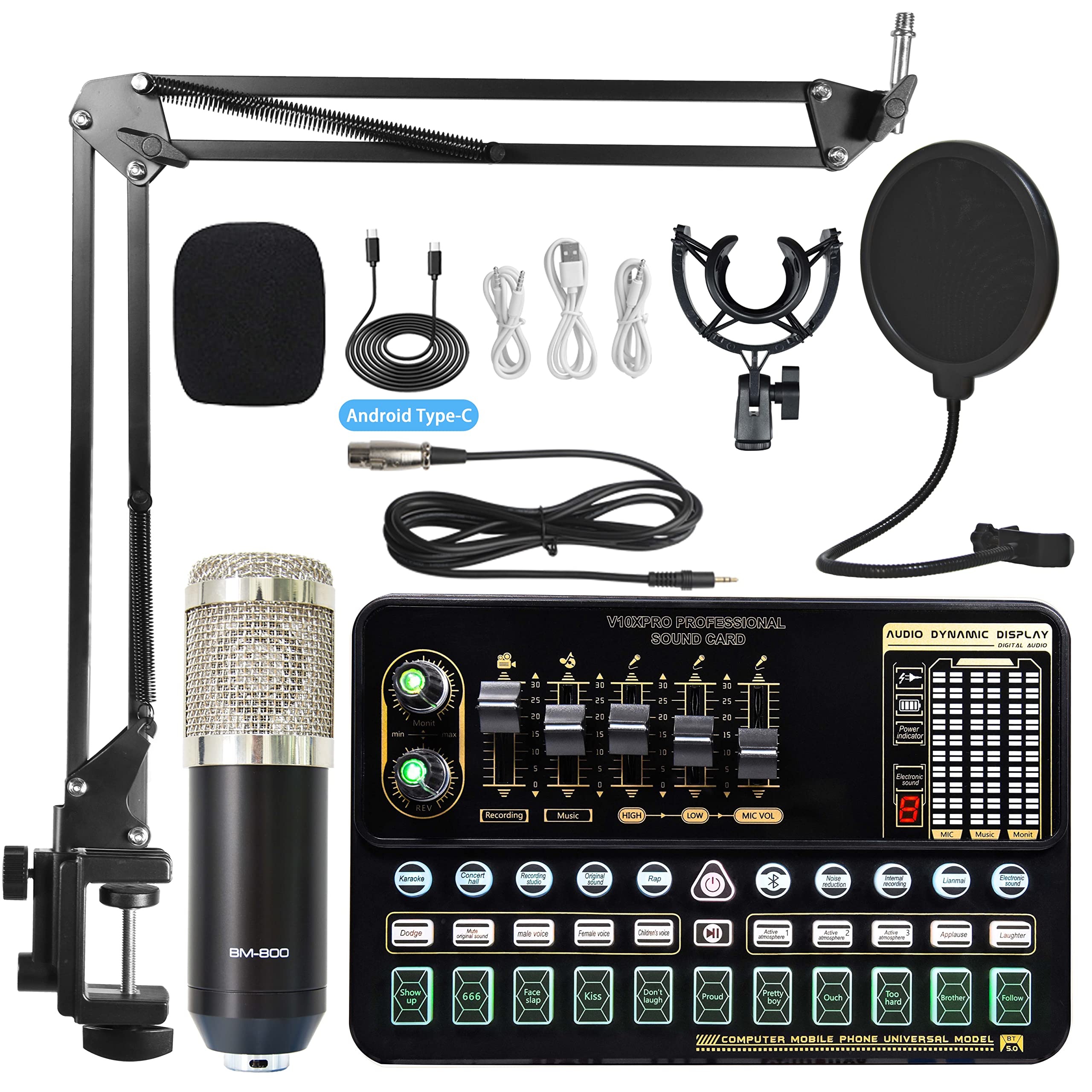 MARIYA Audio Game Live Distribution Audio PC Sound 18 Types of Sound Voice Noise Condenser Microphone Set Mixer, Commentary, Broadcasting, Equipment,
MARIYA Audio Game Live Distribution Audio PC Sound 18 Types of Sound Voice Noise Condenser Microphone Set Mixer, Commentary, Broadcasting, Equipment,