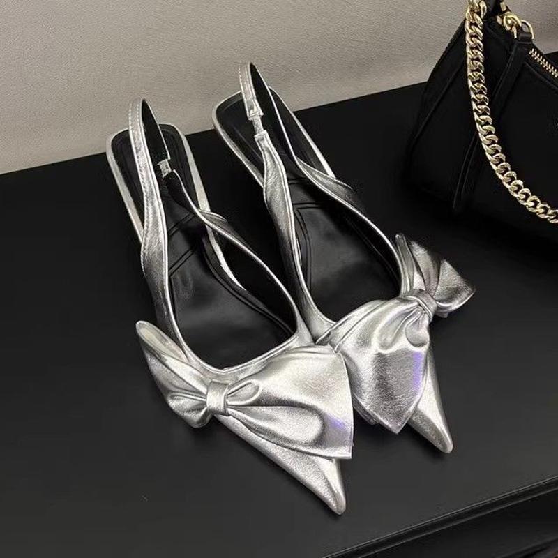 Fashion Elegant Silver Side Bowknot Slingback Sandals Woman Chic Point Toe Kitten Heel Stiletto Pumps Ladies Eveing Party Dress Shoes 35
Fashion Elegant Silver Side Bowknot Slingback Sandals Woman Chic Point Toe Kitten Heel Stiletto Pumps Ladies Eveing Party Dress Shoes 35
