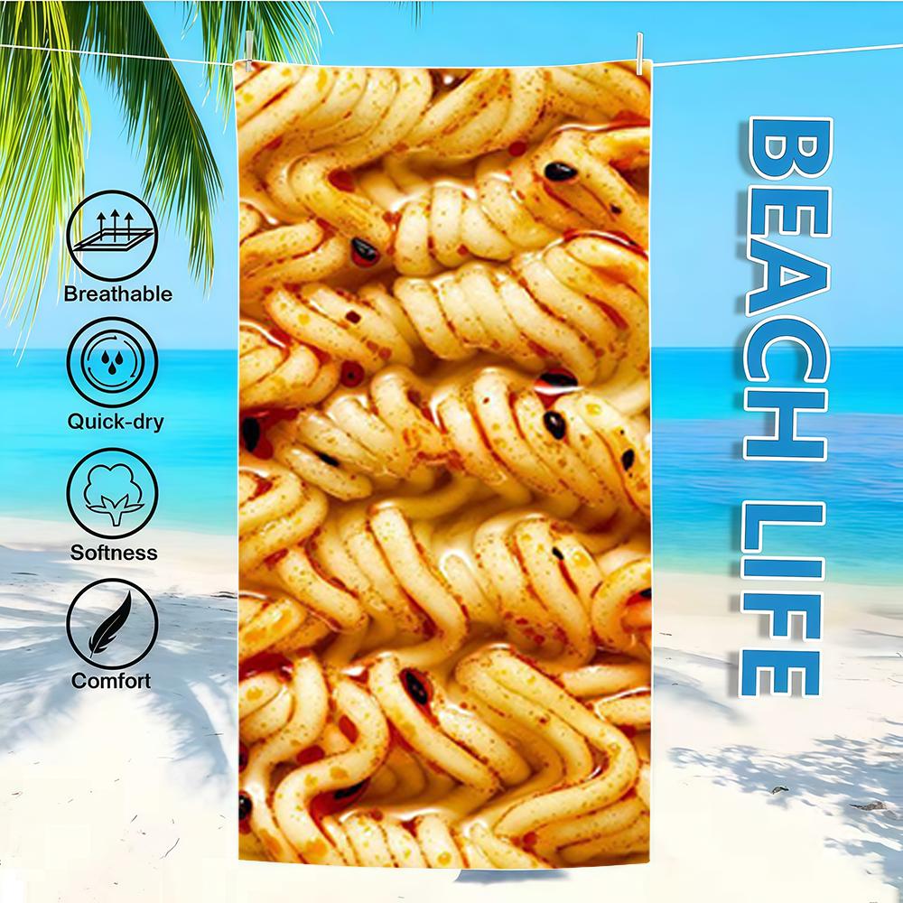Towel Textile Bathrobe Beach Delicious Food Quick-Drying Lightweight Portable Camping Noodles Swim Pool Travel W40*H60(CM)
Towel Textile Bathrobe Beach Delicious Food Quick-Drying Lightweight Portable Camping Noodles Swim Pool Travel W40*H60(CM)