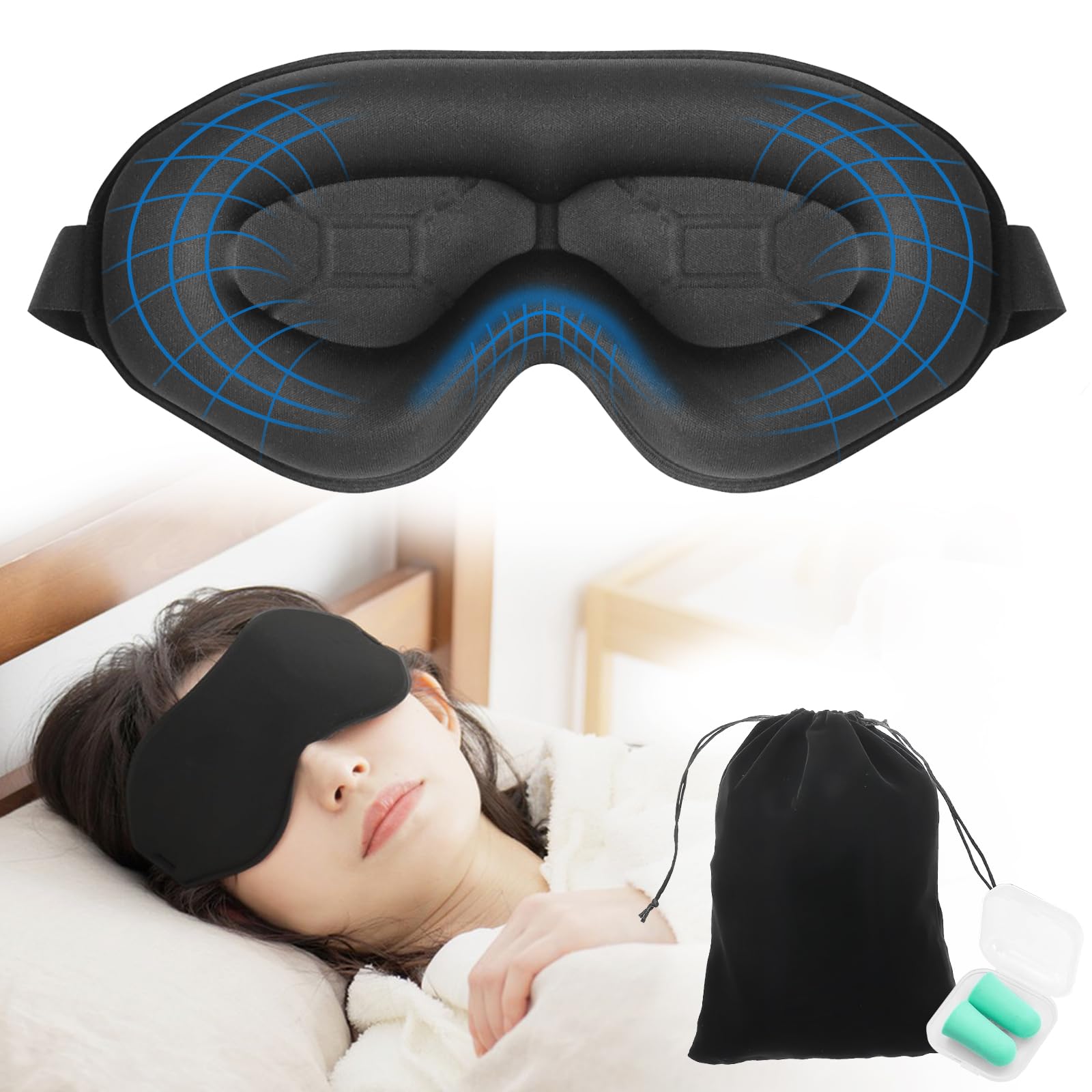 Unisex 3D Eye Mask for Light Comfortable Adjustable Silk Eye Cover for and Includes Earplugs Sleeping, Blocking, Breathable, Sleep, Size, Lightweight,
Unisex 3D Eye Mask for Light Comfortable Adjustable Silk Eye Cover for and Includes Earplugs Sleeping, Blocking, Breathable, Sleep, Size, Lightweight,