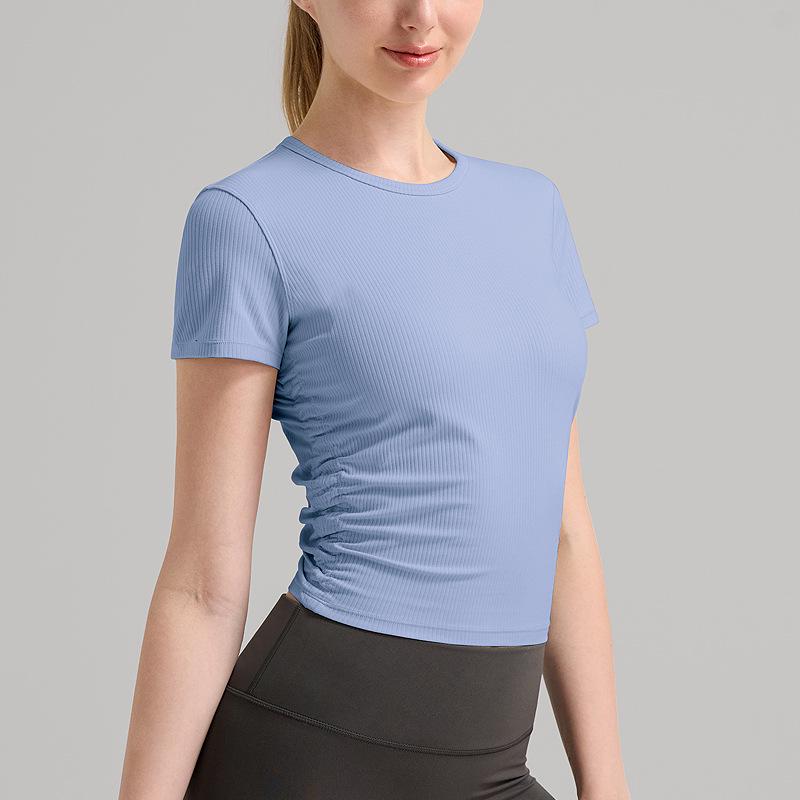 Рубчатая быстросохнущая плиссированная футболка для йоги XL
Рубчатая быстросохнущая плиссированная футболка для йоги XL