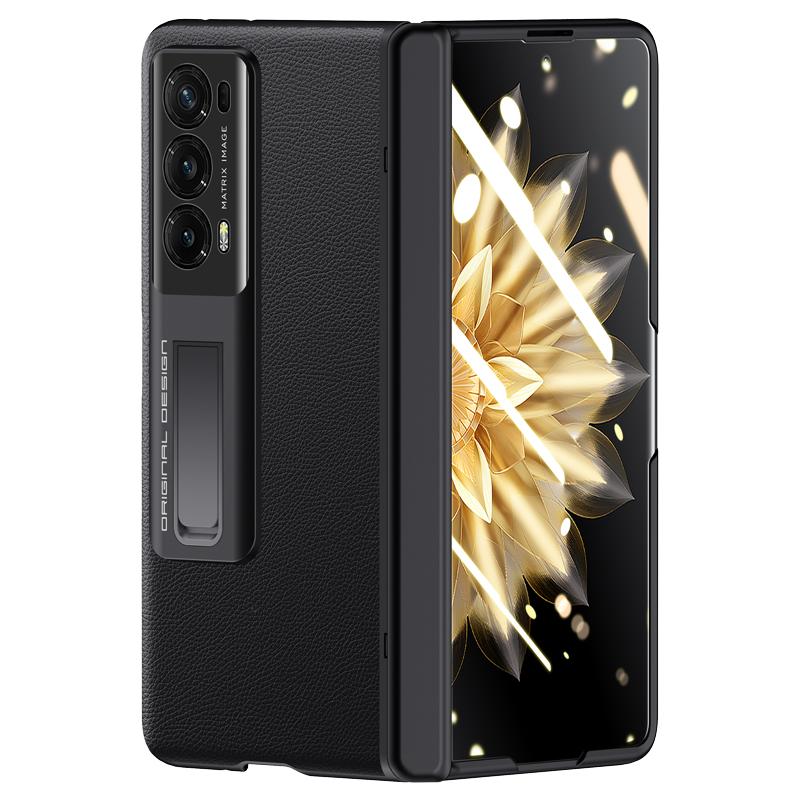 For Honor Magic V2 5G PU Leather+PC Kickstand Phone Case Hinge Protection Skin-touch Cover with Clear Tempered Glass Film Black
For Honor Magic V2 5G PU Leather+PC Kickstand Phone Case Hinge Protection Skin-touch Cover with Clear Tempered Glass Film Black
