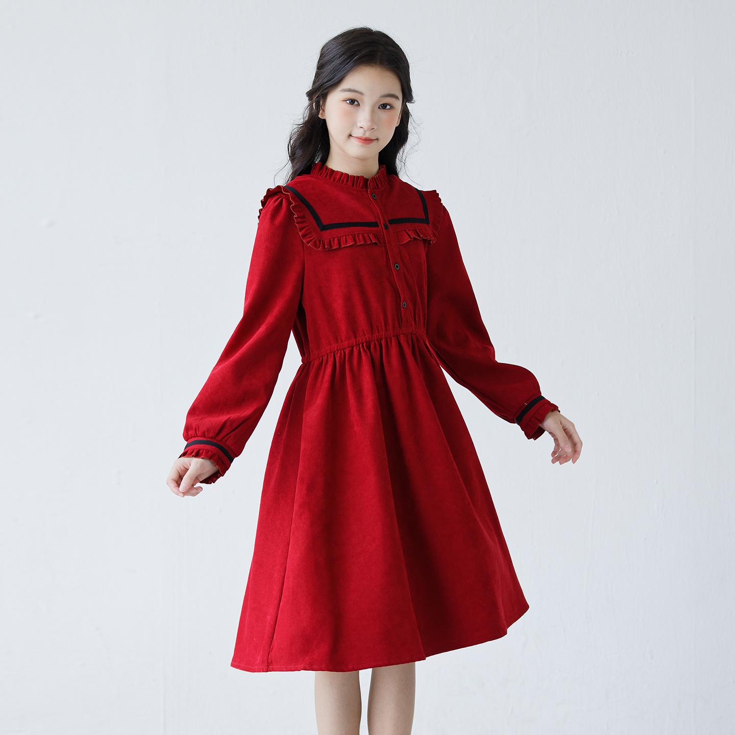 Girls Red Ruffle Stand Collar Long Sleeve Waist-Hugging Dress for Autumn 140cm червоний
Girls Red Ruffle Stand Collar Long Sleeve Waist-Hugging Dress for Autumn 140cm червоний