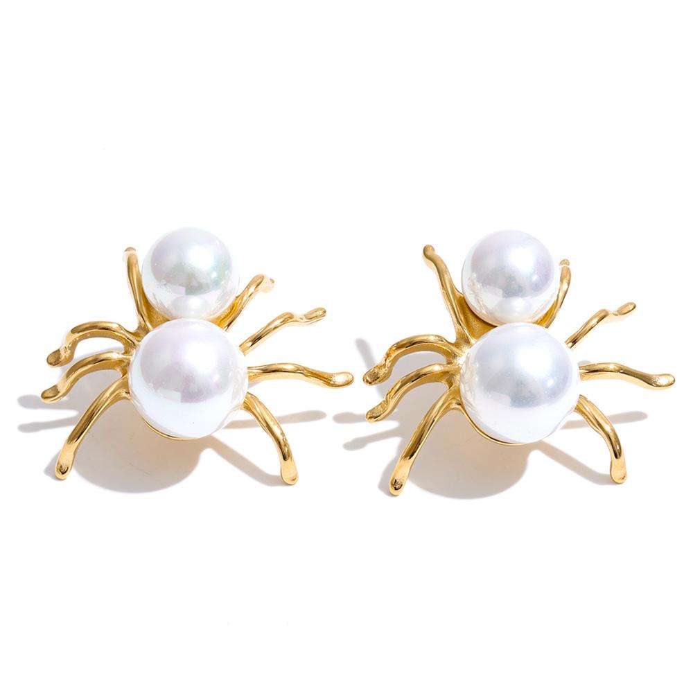 Yhpup Stainless Steel Simulated Pearls Spider Stud Earrings 18K Gold Color PVD Plated Stylish Unique Korean Chic Jewelry
Yhpup Stainless Steel Simulated Pearls Spider Stud Earrings 18K Gold Color PVD Plated Stylish Unique Korean Chic Jewelry