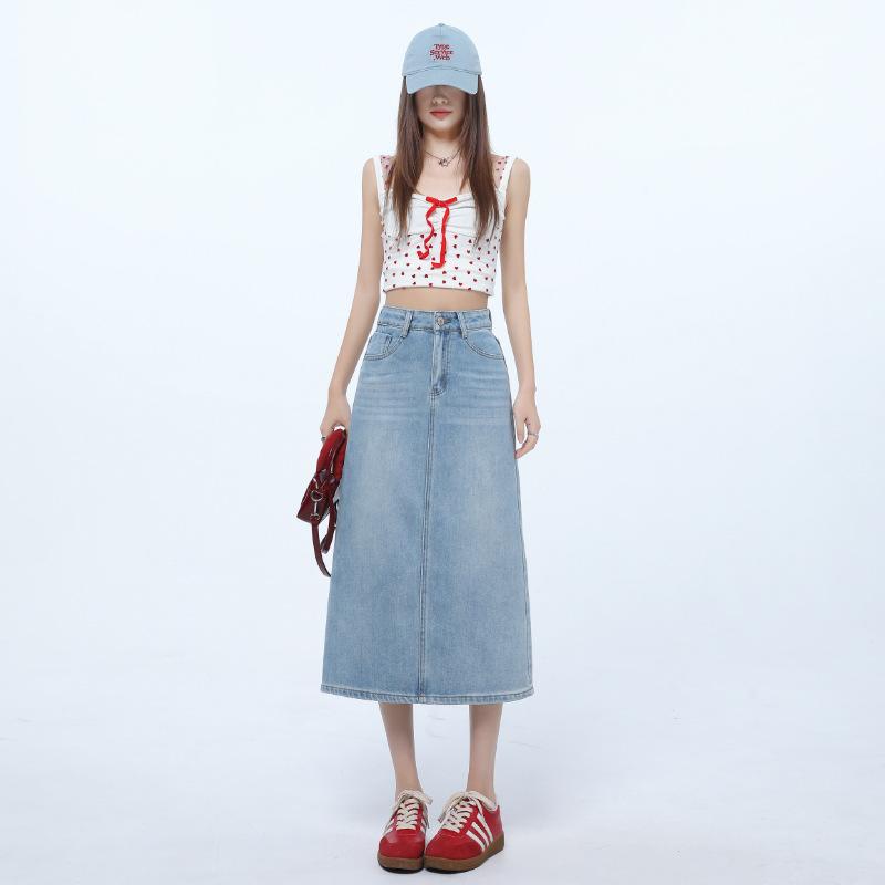 Light Blue High-waist Denim Skirt for Women In Spring and Summer Slit Mid-length A-line Skirt for Women In Spring and Summer XS
Light Blue High-waist Denim Skirt for Women In Spring and Summer Slit Mid-length A-line Skirt for Women In Spring and Summer XS