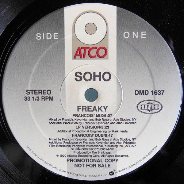 12inch Record SOHO - Freaky DMD1637 ATCO Records 1990 US Dance & Electronica Used
12inch Record SOHO - Freaky DMD1637 ATCO Records 1990 US Dance & Electronica Used