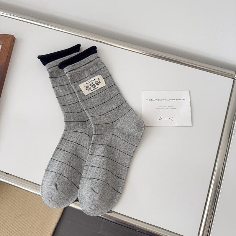 10Pair Cloth-Labeled Socks Women S Double Luo Kou Fake Two-Piece Crimped Boneless Medium Tube Socks Striped College Wind Stacking Socks One size fits all серый
10Pair Cloth-Labeled Socks Women S Double Luo Kou Fake Two-Piece Crimped Boneless Medium Tube Socks Striped College Wind Stacking Socks One size fits all серый