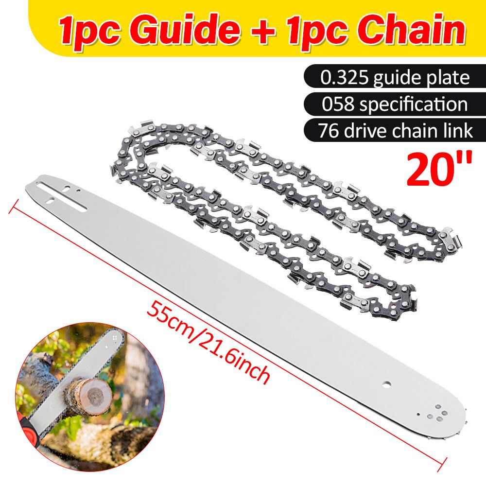 20 Inch Electric Chainsaw 1pc Chains+1pc Chainsaw Guide Plate Garden Power Tools Accessories Chain Replacement Woodworking Tool
20 Inch Electric Chainsaw 1pc Chains+1pc Chainsaw Guide Plate Garden Power Tools Accessories Chain Replacement Woodworking Tool