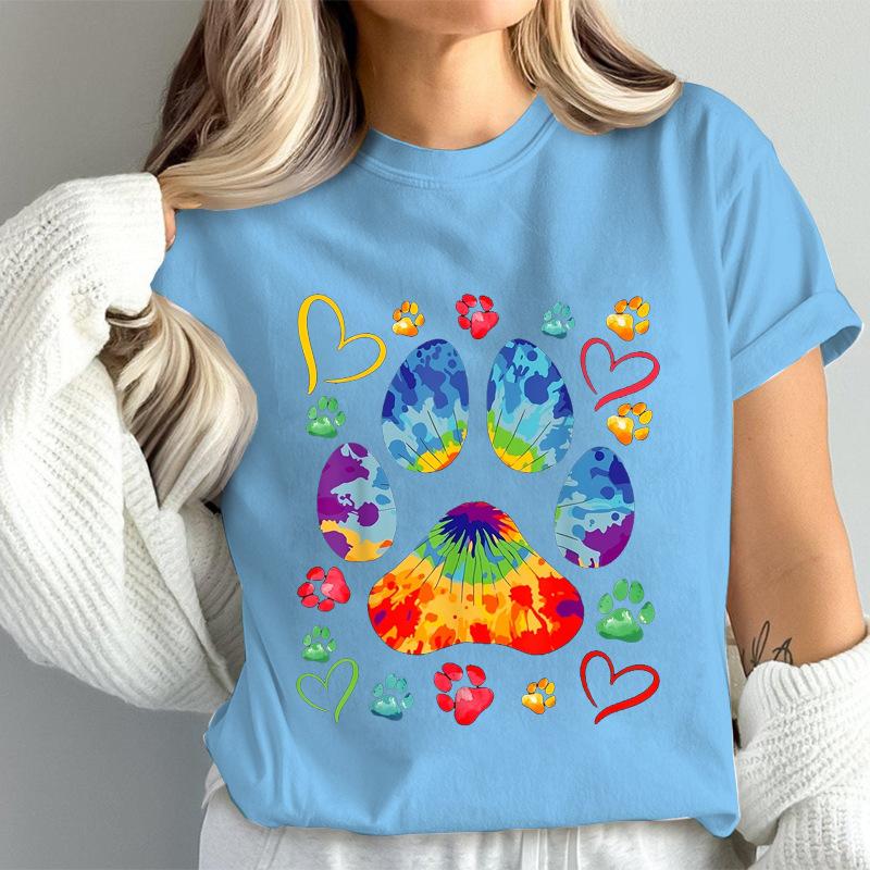Tie Dye Paw Print Women T Shirt Fashion Casual Graphic TShirts Short Sleeve Tee Tops Summer Fashion Female TShirt Mujer Tops 4XL
Tie Dye Paw Print Women T Shirt Fashion Casual Graphic TShirts Short Sleeve Tee Tops Summer Fashion Female TShirt Mujer Tops 4XL