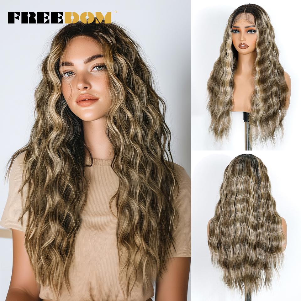 FREEDOM Body Wavy Synthetic Lace Front Wigs For Black Women 26 Inch Long Deep Wavy Ombre Brown Blonde Lace Wig White Cosplay Wig (as the picture,24inches)
FREEDOM Body Wavy Synthetic Lace Front Wigs For Black Women 26 Inch Long Deep Wavy Ombre Brown Blonde Lace Wig White Cosplay Wig (as the picture,24inches)