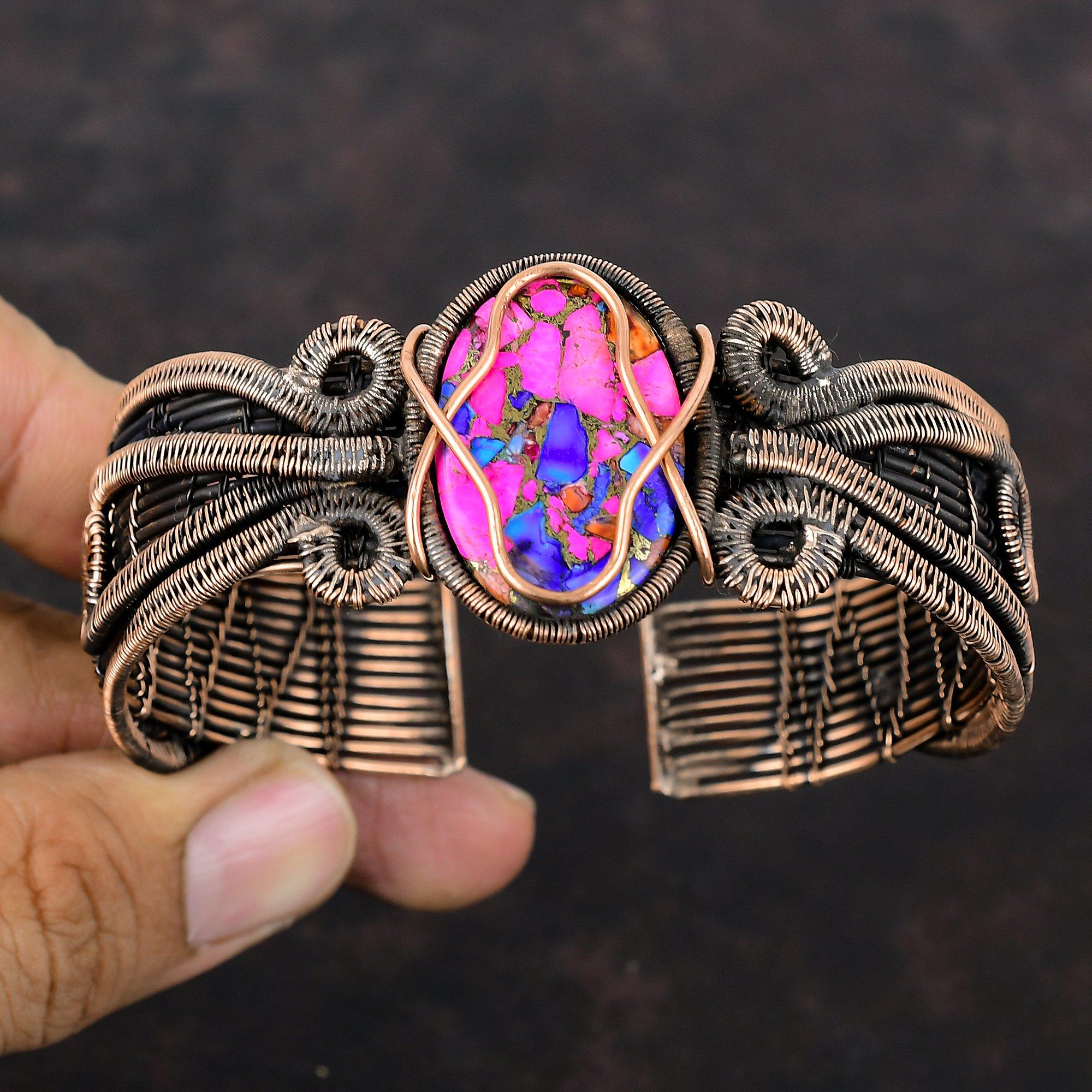 Браслет-манжета Kingman Pink Dahlia Turquoise с драгоценными камнями, браслет-манжета из медной проволоки, регулируемый браслет, ювелирные изделия ручной работы, свадебный подарок
Браслет-манжета Kingman Pink Dahlia Turquoise с драгоценными камнями, браслет-манжета из медной проволоки, регулируемый браслет, ювелирные изделия ручной работы, свадебный подарок