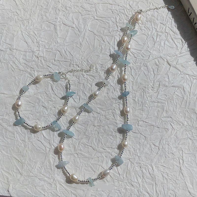Irregular Aquamarine and Freshwater Pearl S925 Sterling Silver Minimalist Necklace 925 Silver
Irregular Aquamarine and Freshwater Pearl S925 Sterling Silver Minimalist Necklace 925 Silver