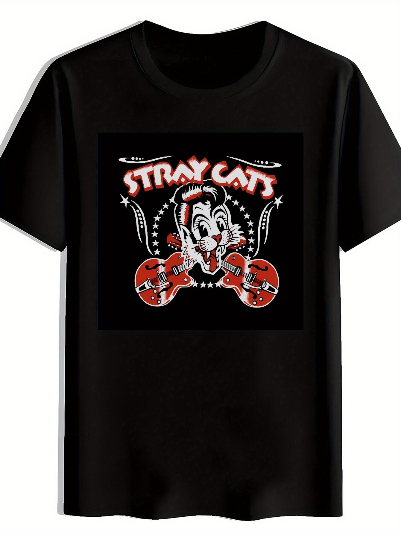 Black Stray Cats Graphic T-shirt - Vintage Rock Band Design with Guitar & Star Motifs XXL
Black Stray Cats Graphic T-shirt - Vintage Rock Band Design with Guitar & Star Motifs XXL