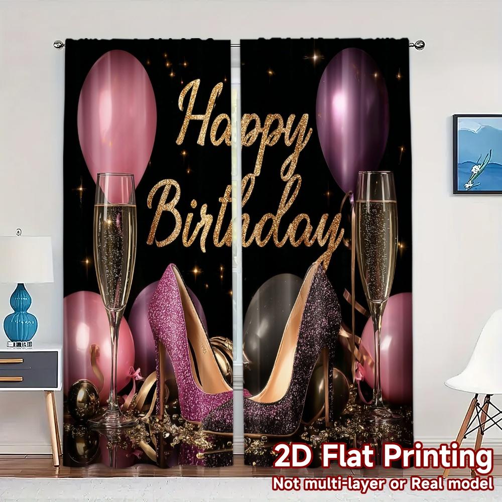 Набор из 2 современных плоских штор без карниза с принтом Birthday Glam Универсальная ткань Праздничная идеальная штора Полиэстер W100*H70(CM)-Hooks&1PCS
Набор из 2 современных плоских штор без карниза с принтом Birthday Glam Универсальная ткань Праздничная идеальная штора Полиэстер W100*H70(CM)-Hooks&1PCS