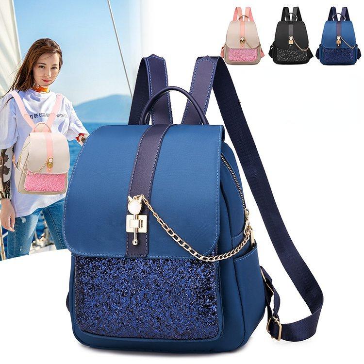 Женский модный рюкзак, женская повседневная сумка через плечо с блестками, украшения для подростков, школьный рюкзак