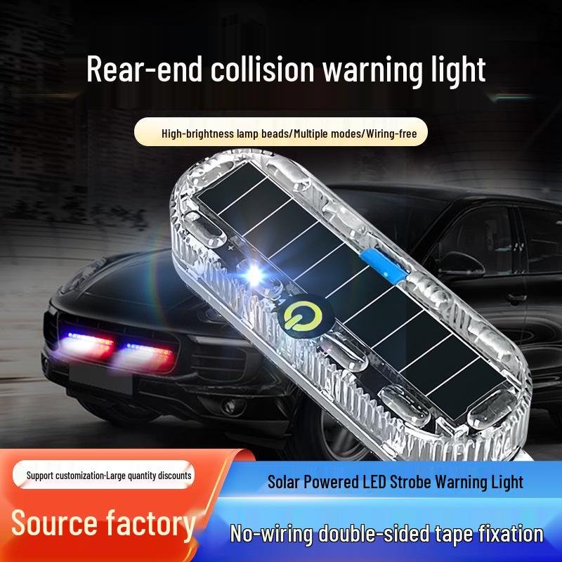 Водонепроницаемый светодиодный солнечный стробоскопический сигнальный фонарь для мотоциклов, электромобилей и автомобилей
Водонепроницаемый светодиодный солнечный стробоскопический сигнальный фонарь для мотоциклов, электромобилей и автомобилей