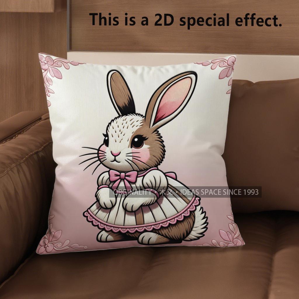 2D Cute Bunny Dressed Up Cushion Covers Pattern Cushion Cover Suitable For Sofa Bedroom Car Pillow Cover 40x40cm
2D Cute Bunny Dressed Up Cushion Covers Pattern Cushion Cover Suitable For Sofa Bedroom Car Pillow Cover 40x40cm
