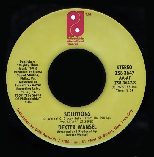 7inch Record DEXTER WANSEL - Solutions / I m In Love ZS83647 Philadelphia In 1978 US Soul/Funk Used
7inch Record DEXTER WANSEL - Solutions / I m In Love ZS83647 Philadelphia In 1978 US Soul/Funk Used
