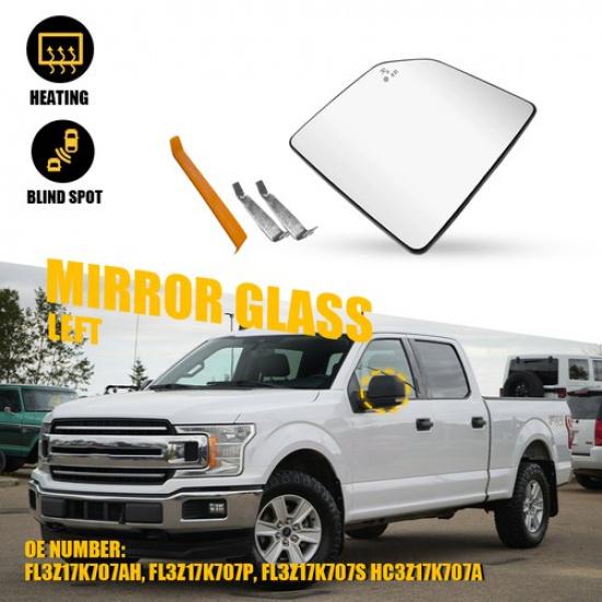 Driver Side Mirror Glass For 2015- Ford F150 With blind spot Heated function
Driver Side Mirror Glass For 2015- Ford F150 With blind spot Heated function