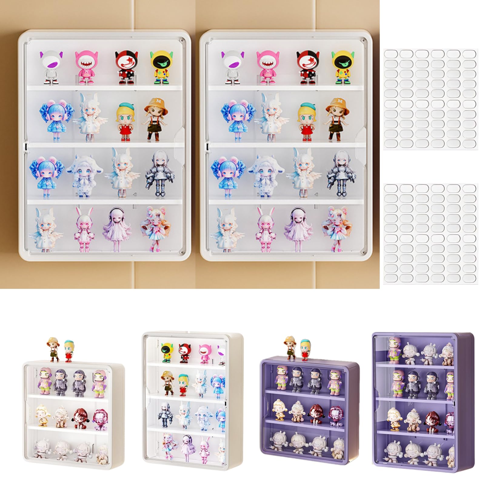 Set of 2 4-Tier Gachapon Display Storage Figure Cases, Acrylic Display Boxes, Wall-Mounted Display Cases (White, 4 Tiers)
Set of 2 4-Tier Gachapon Display Storage Figure Cases, Acrylic Display Boxes, Wall-Mounted Display Cases (White, 4 Tiers)