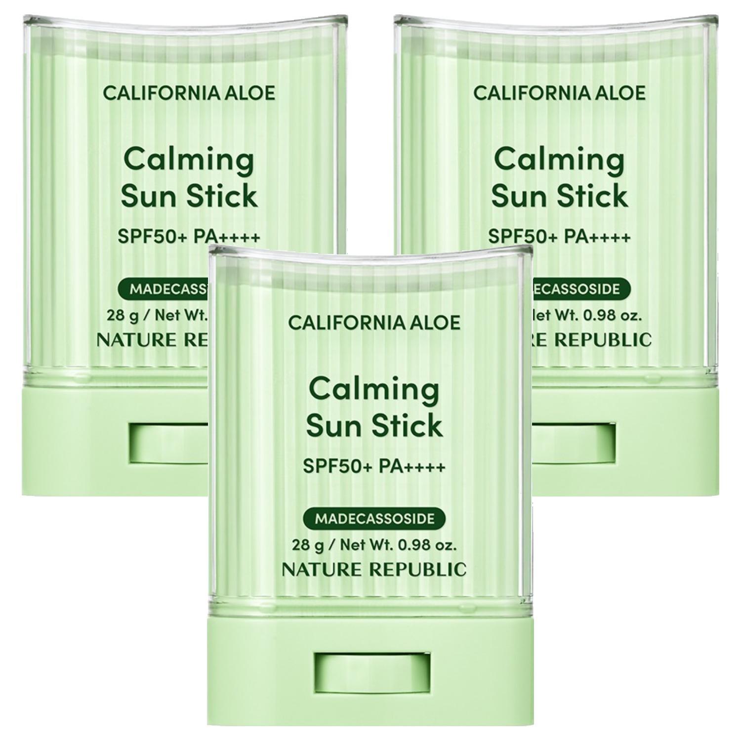Nature Republic California Aloe Soothing Sun Stick SPF50+ PA++++, Calming & Protective Mineral Sunscreen, 28g (Pack of 3)
Nature Republic California Aloe Soothing Sun Stick SPF50+ PA++++, Calming & Protective Mineral Sunscreen, 28g (Pack of 3)