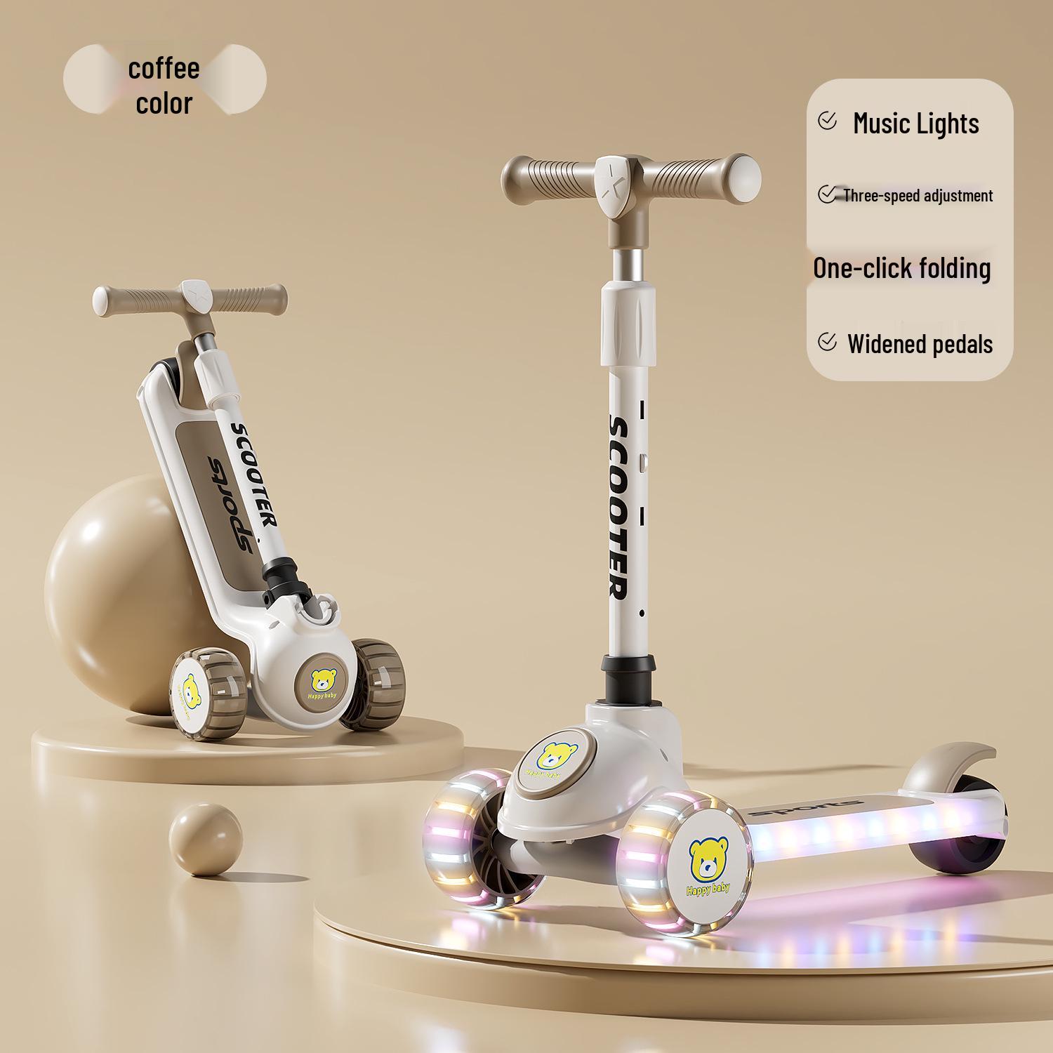 Cross-Border 3-in-1 Kids Scooter: Foldable Ride-on, Push Scooter, Walker with Lights & Music
Cross-Border 3-in-1 Kids Scooter: Foldable Ride-on, Push Scooter, Walker with Lights & Music