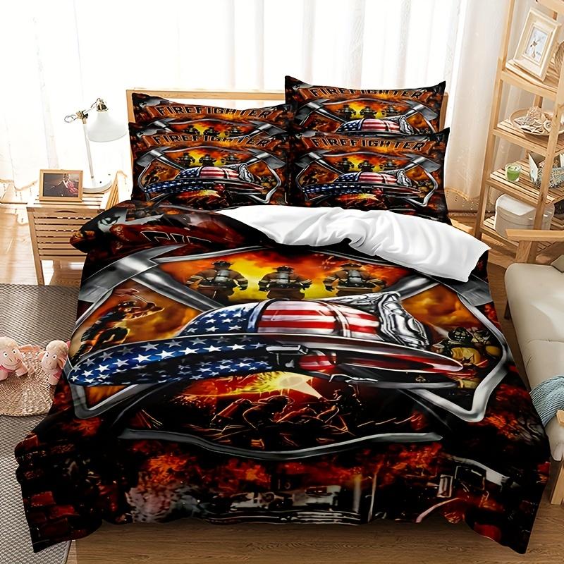 3Pcs Firefighter Tribute Duvet Cover Set - Includes 1 Duvet Cover And 2 Pillowcases Digital Print Bedding Set, Soft, Comfortable Duvet Cover Set&EU Single(135x200cm)
3Pcs Firefighter Tribute Duvet Cover Set - Includes 1 Duvet Cover And 2 Pillowcases Digital Print Bedding Set, Soft, Comfortable Duvet Cover Set&EU Single(135x200cm)