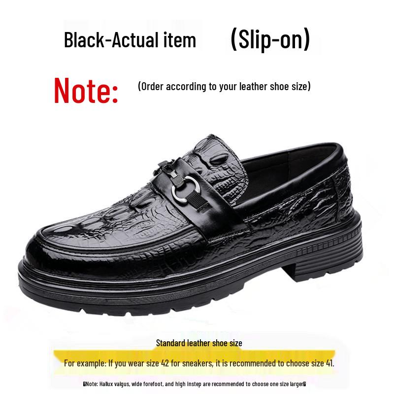 Чоловічі шкіряні лофери з візерунком під крокодила - Формальні та повсякденні Size 42
Чоловічі шкіряні лофери з візерунком під крокодила - Формальні та повсякденні Size 42