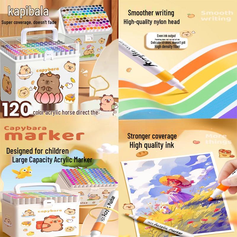 Kids Non-Toxic Washable Watercolor Markers - No Bleed Set for Kindergarten & Primary Art
Kids Non-Toxic Washable Watercolor Markers - No Bleed Set for Kindergarten & Primary Art