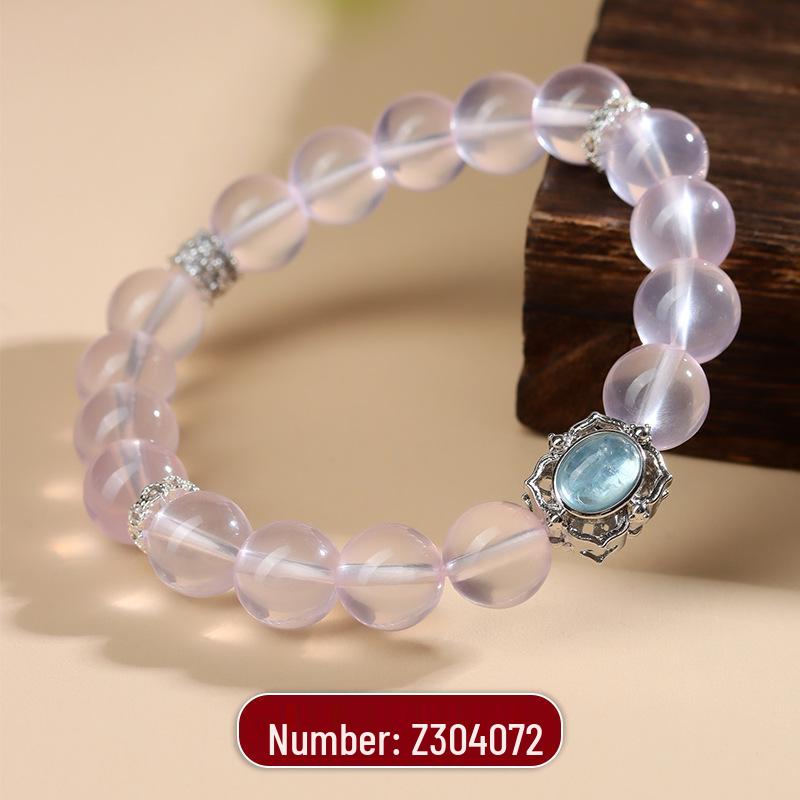 Natural Pink Aquamarine Magic Box Bracelet - Peach Blossom Girly Style with Beads.
Natural Pink Aquamarine Magic Box Bracelet - Peach Blossom Girly Style with Beads.