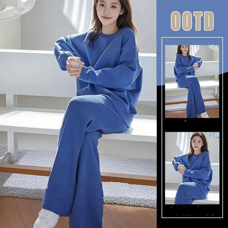2Pcs Outfit Loose SweatshirtWide Leg Pants Casual Loungewear L темно небесно-голубого цвета-цвета
2Pcs Outfit Loose SweatshirtWide Leg Pants Casual Loungewear L темно небесно-голубого цвета-цвета