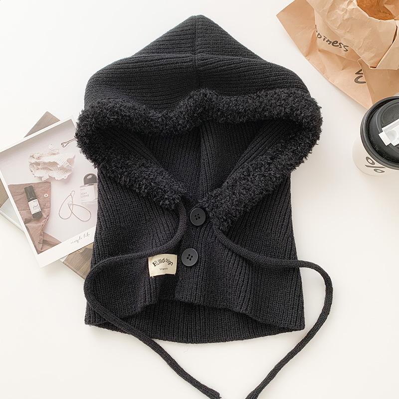 Шапка-балаклава с большой головой окружает голову шапка с осенне-зимней теплой шапкой в корейском стиле