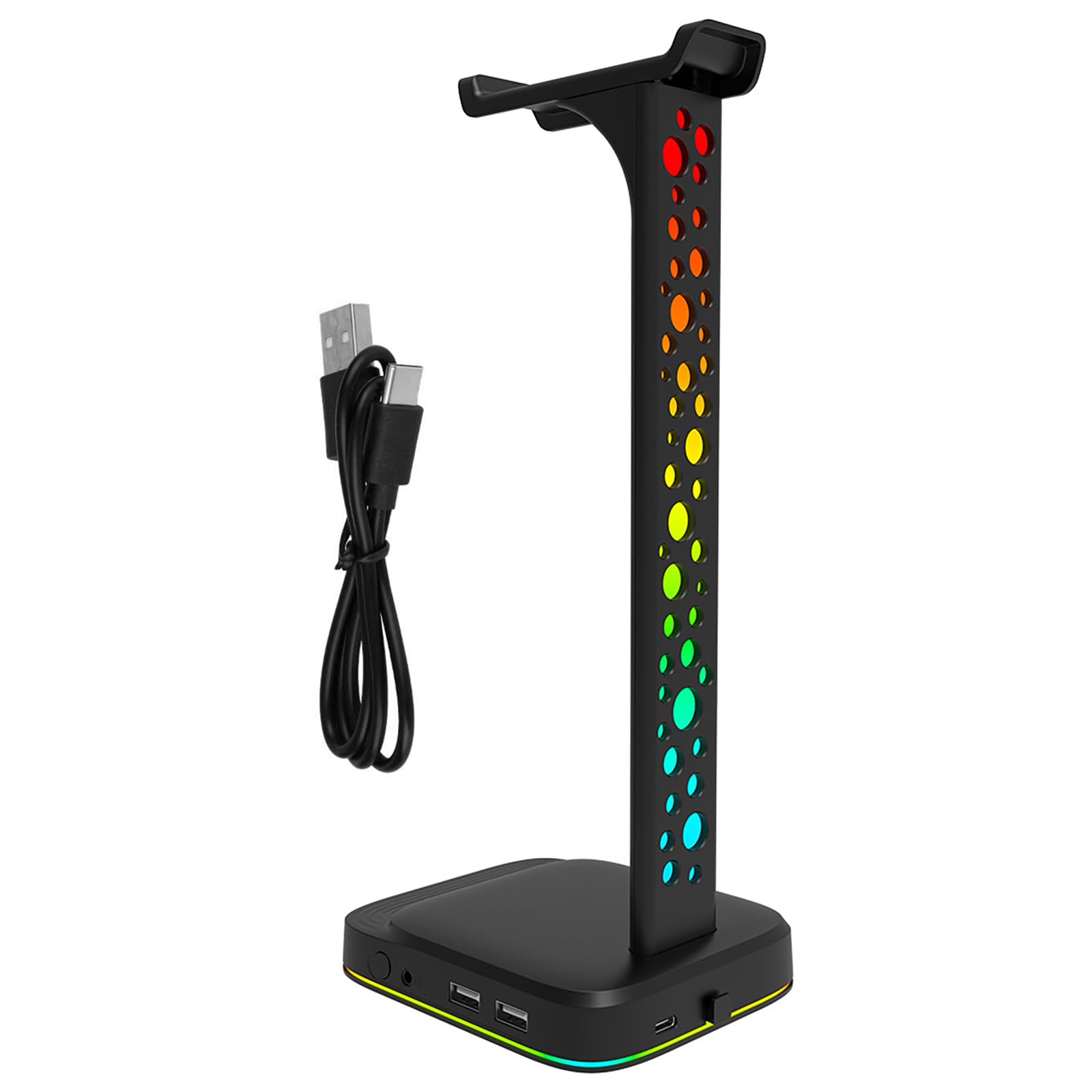 RGB Игровая подставка для наушников Держатель-подвеска для гарнитуры Стойка с 2 портами для зарядки USB для рабочего стола
RGB Игровая подставка для наушников Держатель-подвеска для гарнитуры Стойка с 2 портами для зарядки USB для рабочего стола