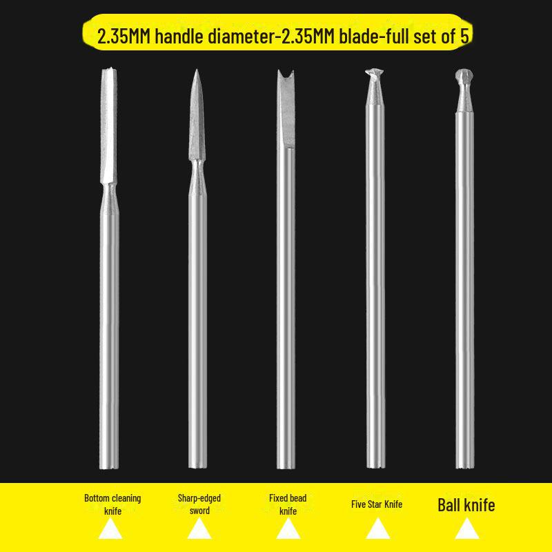 Электрический нож для резьбы по дереву и набор сверл: Прецизионный инструмент для резьбы, шлифования, фрезерования и выдалбливания отверстий в деревообработке Rod 2.35mm head 2.35mm five-piece set
Электрический нож для резьбы по дереву и набор сверл: Прецизионный инструмент для резьбы, шлифования, фрезерования и выдалбливания отверстий в деревообработке Rod 2.35mm head 2.35mm five-piece set