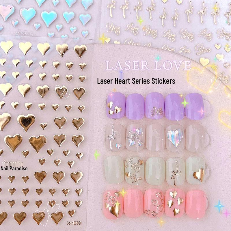 Nail Art Heart Stickers: Laser, Adhesive, Cool Heartbeat & Hollow Designs Laser Silver to1309
Nail Art Heart Stickers: Laser, Adhesive, Cool Heartbeat & Hollow Designs Laser Silver to1309