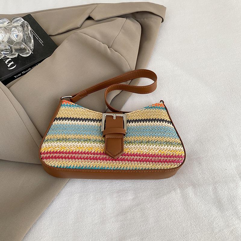Fashi Colorful Straw Shoulder Bags For Women, Summer Beach Underarm Bag For Vacati/Travel, Casual Ladies Handbags And Purses 25x13x5cm коричневий
Fashi Colorful Straw Shoulder Bags For Women, Summer Beach Underarm Bag For Vacati/Travel, Casual Ladies Handbags And Purses 25x13x5cm коричневий