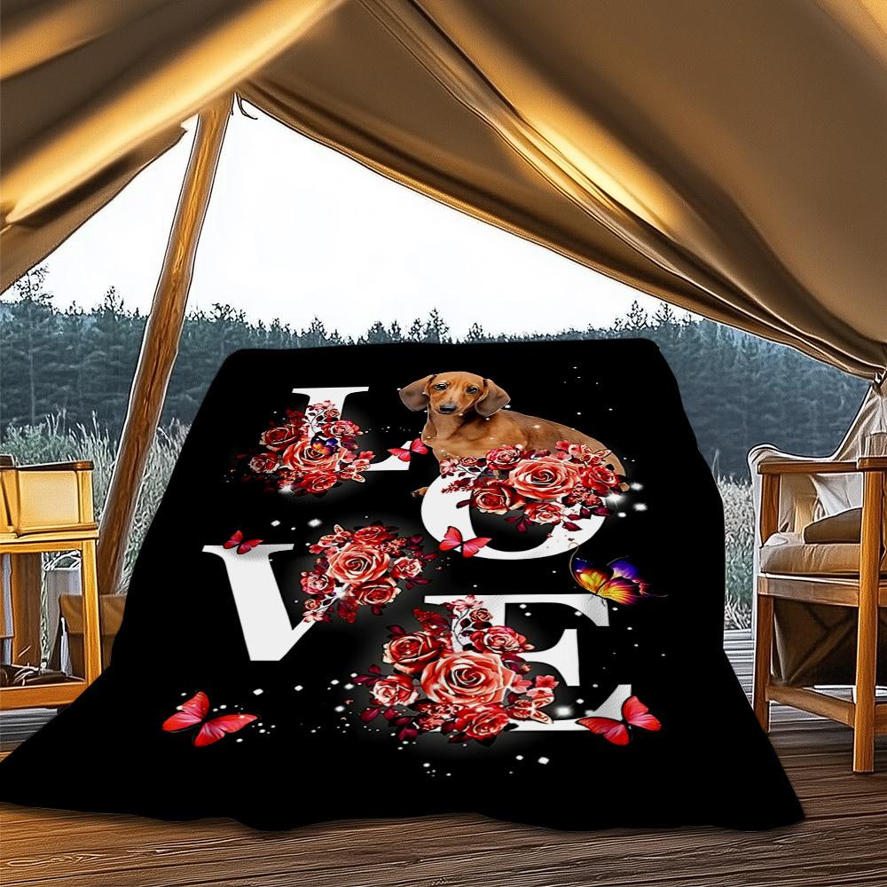 1pc Dachshund Love Floral Print Outdoor Blanket - Lightweight Flannel Throw For Travel, Camping, Gifts For Family Or Friends yy251114256 75x90cm
1pc Dachshund Love Floral Print Outdoor Blanket - Lightweight Flannel Throw For Travel, Camping, Gifts For Family Or Friends yy251114256 75x90cm