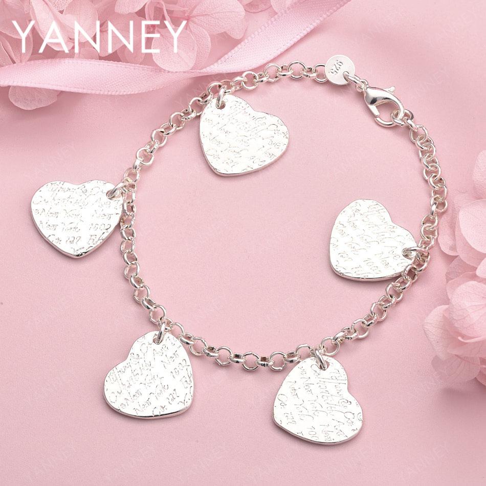 925 Sterling Silver 8-inch Exquisite 4-Heart Pendant Bracelet for Women, Wedding Gift, Fashion Accessory Jewelry
925 Sterling Silver 8-inch Exquisite 4-Heart Pendant Bracelet for Women, Wedding Gift, Fashion Accessory Jewelry