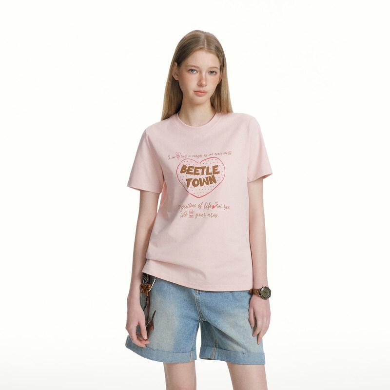 BEETLE TOWN Women s Pink Heart Short Sleeve T-Shirt M
BEETLE TOWN Women s Pink Heart Short Sleeve T-Shirt M