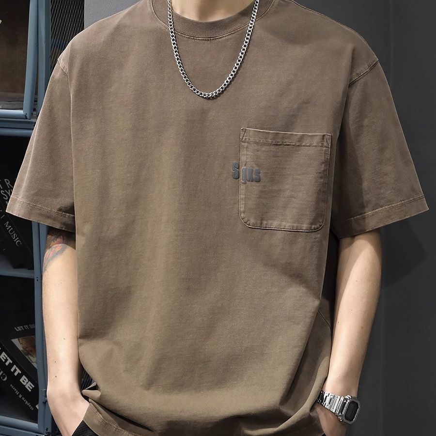 Summer American-style Pocket Trendy Loose Retro Men s Short-sleeved Round-neck Casual T-shirt M серый
Summer American-style Pocket Trendy Loose Retro Men s Short-sleeved Round-neck Casual T-shirt M серый